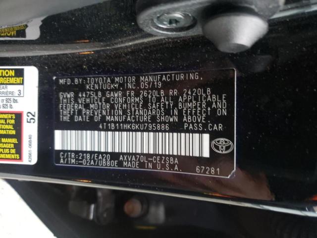 Photo 9 VIN: 4T1B11HK6KU795886 - TOYOTA CAMRY L 