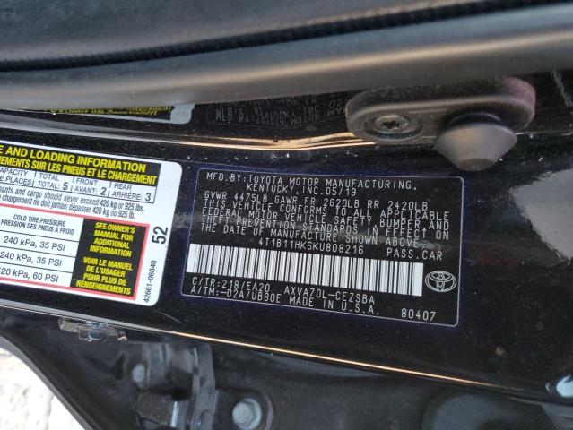 Photo 11 VIN: 4T1B11HK6KU808216 - TOYOTA CAMRY L 