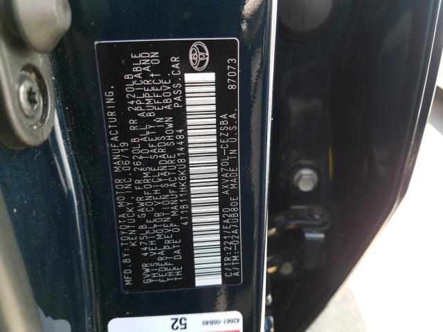 Photo 9 VIN: 4T1B11HK6KU814484 - TOYOTA CAMRY L 