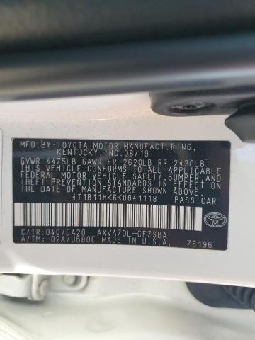 Photo 12 VIN: 4T1B11HK6KU841118 - TOYOTA CAMRY L 