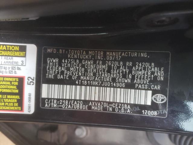 Photo 9 VIN: 4T1B11HK7JU014906 - TOYOTA CAMRY 