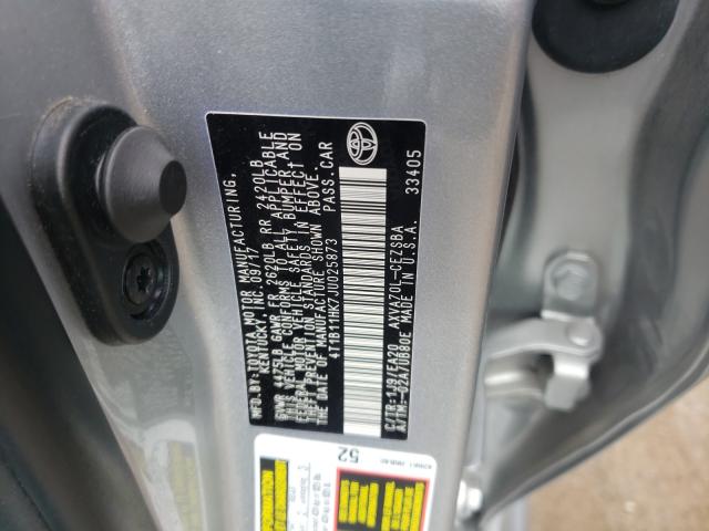 Photo 9 VIN: 4T1B11HK7JU025873 - TOYOTA CAMRY L 