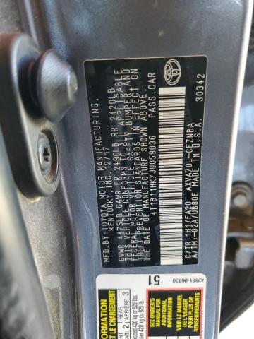 Photo 11 VIN: 4T1B11HK7JU059036 - TOYOTA CAMRY L 