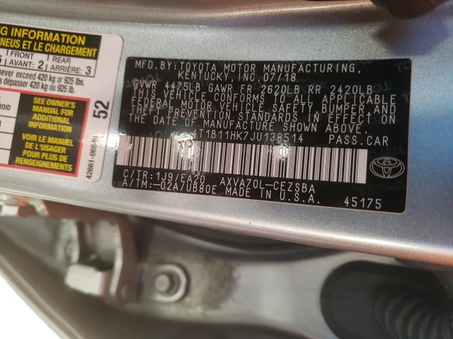 Photo 9 VIN: 4T1B11HK7JU138514 - TOYOTA CAMRY 