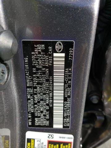 Photo 12 VIN: 4T1B11HK7JU524494 - TOYOTA CAMRY L 