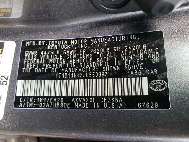 Photo 12 VIN: 4T1B11HK7JU550982 - TOYOTA CAMRY 