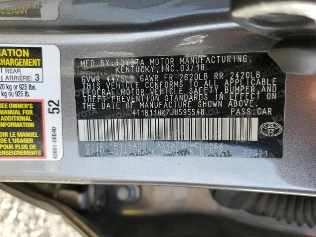 Photo 11 VIN: 4T1B11HK7JU595548 - TOYOTA CAMRY L 