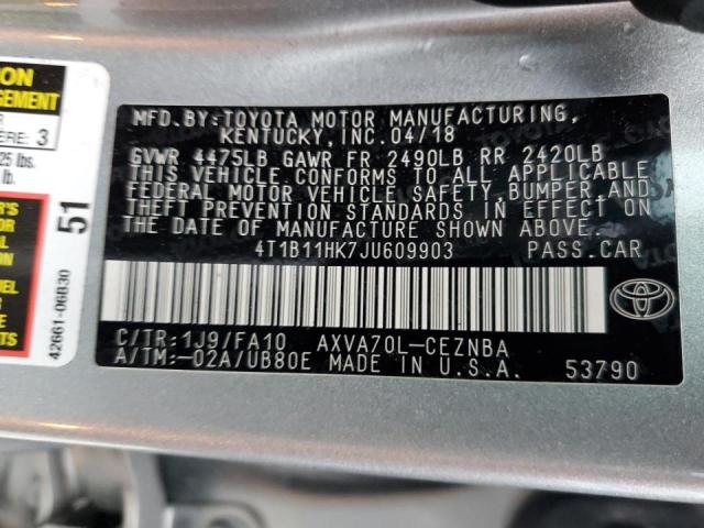 Photo 11 VIN: 4T1B11HK7JU609903 - TOYOTA CAMRY 