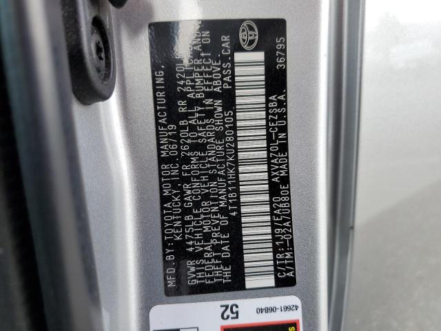 Photo 11 VIN: 4T1B11HK7KU280105 - TOYOTA CAMRY L 