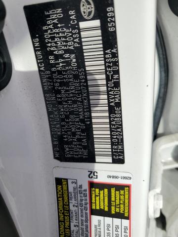 Photo 12 VIN: 4T1B11HK7KU724955 - TOYOTA CAMRY L 