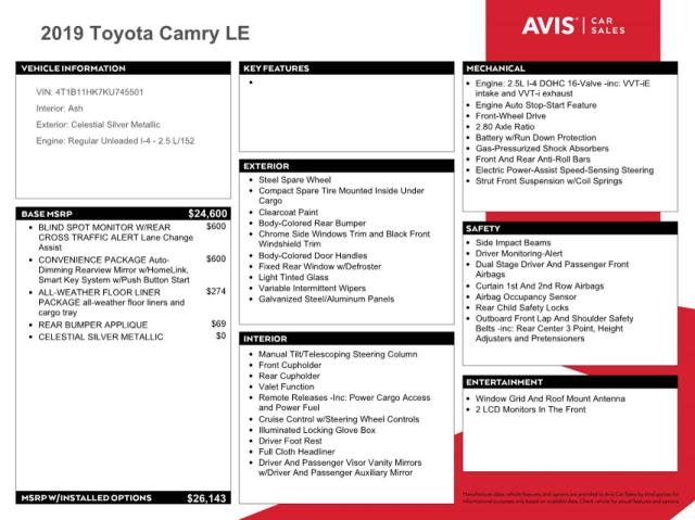 Photo 11 VIN: 4T1B11HK7KU745501 - TOYOTA CAMRY 