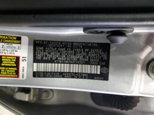 Photo 12 VIN: 4T1B11HK7KU745501 - TOYOTA CAMRY 