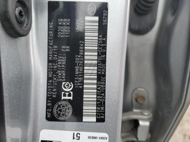 Photo 12 VIN: 4T1B11HK7KU786842 - TOYOTA CAMRY 