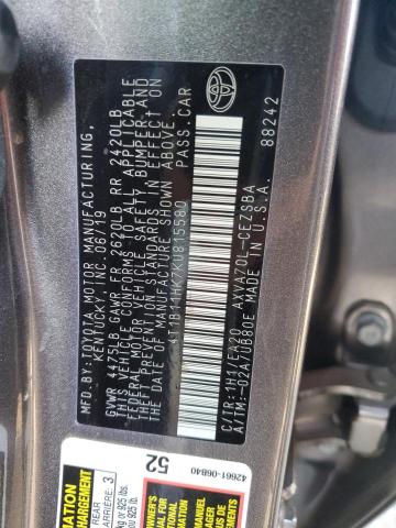 Photo 11 VIN: 4T1B11HK7KU815580 - TOYOTA CAMRY L 