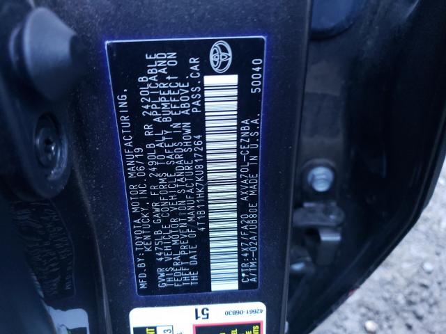 Photo 9 VIN: 4T1B11HK7KU817264 - TOYOTA CAMRY L 