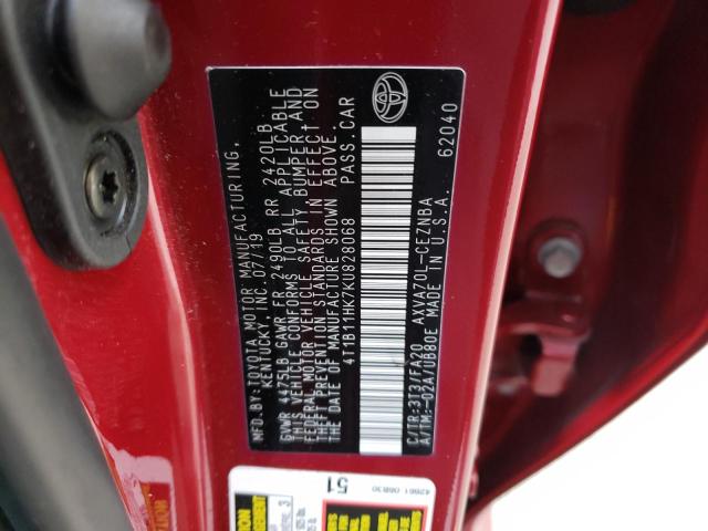 Photo 11 VIN: 4T1B11HK7KU828068 - TOYOTA CAMRY 