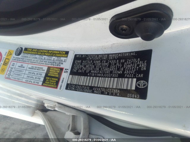 Photo 8 VIN: 4T1B11HK8JU007950 - TOYOTA CAMRY 