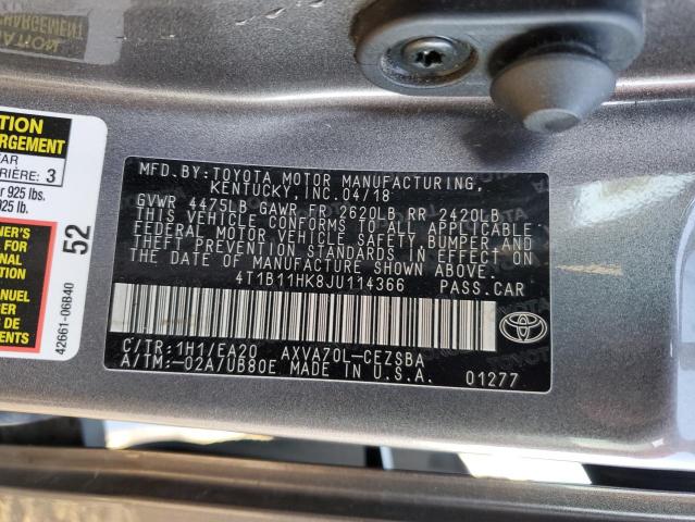 Photo 11 VIN: 4T1B11HK8JU114366 - TOYOTA CAMRY L 