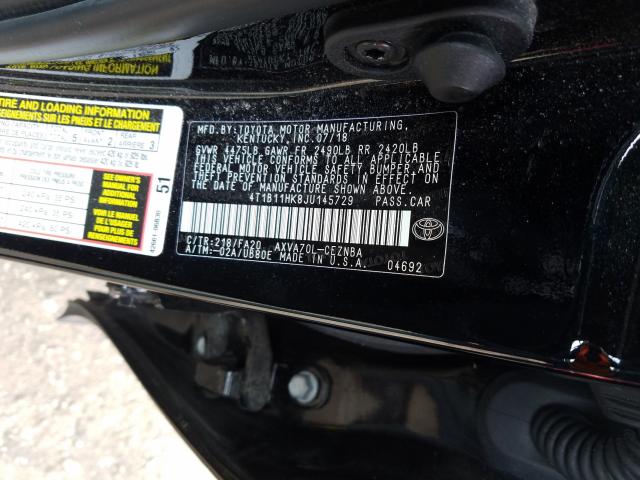 Photo 9 VIN: 4T1B11HK8JU145729 - TOYOTA CAMRY 