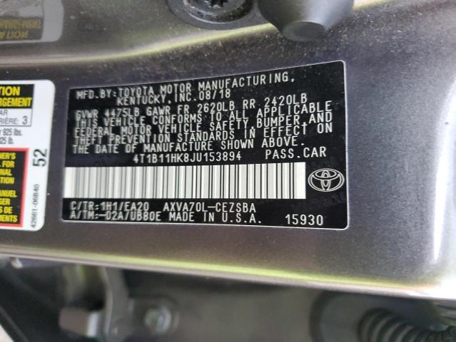 Photo 11 VIN: 4T1B11HK8JU153894 - TOYOTA CAMRY L 