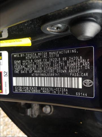 Photo 9 VIN: 4T1B11HK8JU588141 - TOYOTA CAMRY L 