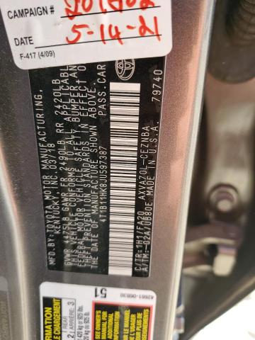 Photo 11 VIN: 4T1B11HK8JU597387 - TOYOTA CAMRY L 