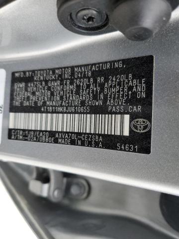 Photo 9 VIN: 4T1B11HK8JU610655 - TOYOTA CAMRY L 