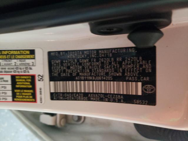 Photo 12 VIN: 4T1B11HK8JU614205 - TOYOTA CAMRY L 