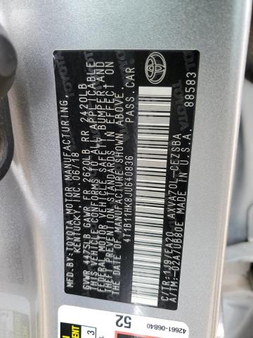 Photo 11 VIN: 4T1B11HK8JU640836 - TOYOTA CAMRY 