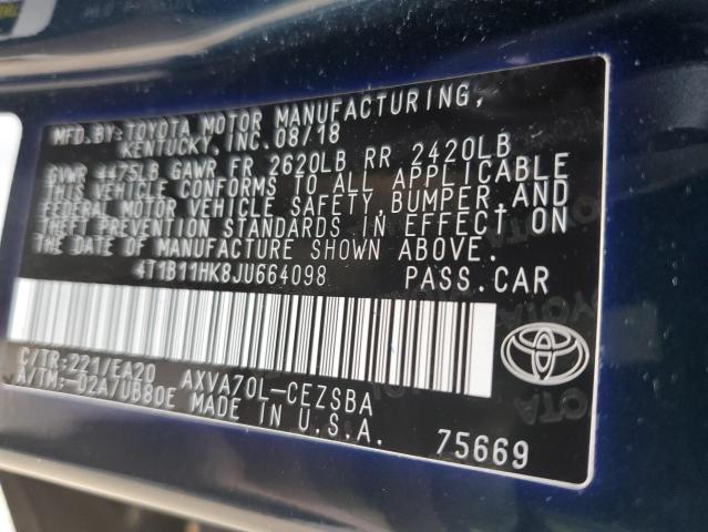 Photo 11 VIN: 4T1B11HK8JU664098 - TOYOTA CAMRY L 