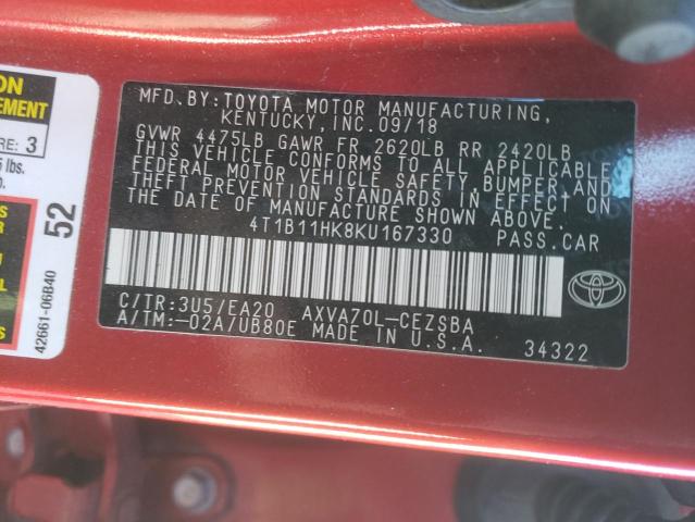 Photo 12 VIN: 4T1B11HK8KU167330 - TOYOTA CAMRY 