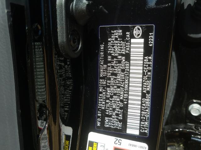 Photo 9 VIN: 4T1B11HK8KU172897 - TOYOTA CAMRY SE 