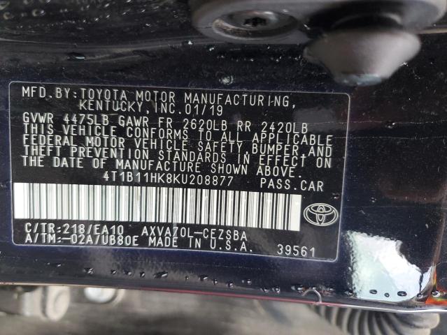 Photo 11 VIN: 4T1B11HK8KU208877 - TOYOTA CAMRY 