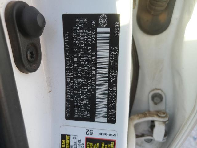 Photo 11 VIN: 4T1B11HK8KU237909 - TOYOTA CAMRY L 