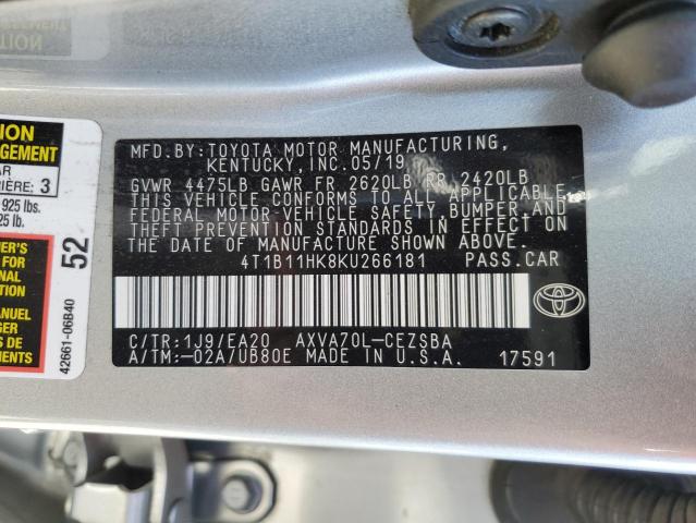 Photo 12 VIN: 4T1B11HK8KU266181 - TOYOTA CAMRY L 