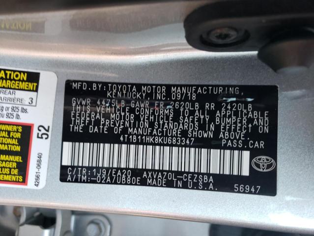 Photo 9 VIN: 4T1B11HK8KU683347 - TOYOTA CAMRY L 