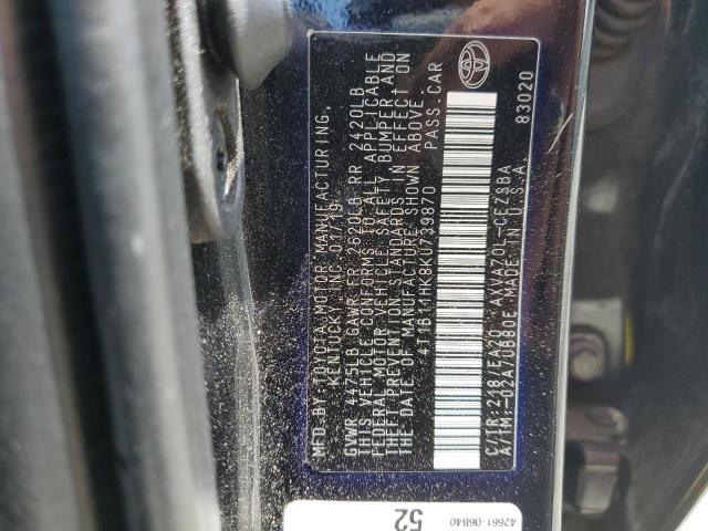 Photo 11 VIN: 4T1B11HK8KU739870 - TOYOTA CAMRY 