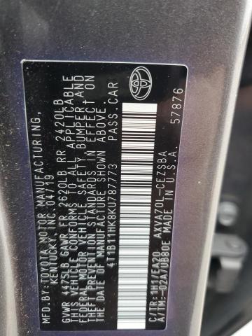 Photo 11 VIN: 4T1B11HK8KU787773 - TOYOTA CAMRY 