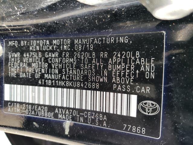 Photo 11 VIN: 4T1B11HK8KU842688 - TOYOTA CAMRY 