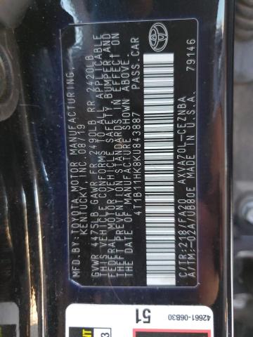 Photo 11 VIN: 4T1B11HK8KU843887 - TOYOTA CAMRY 