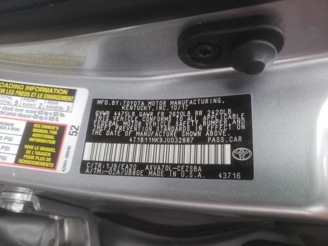 Photo 9 VIN: 4T1B11HK9JU032887 - TOYOTA CAMRY LE A 