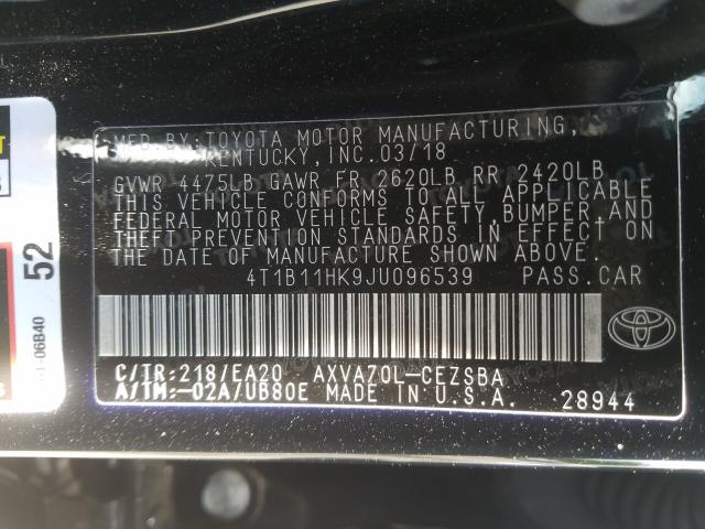 Photo 9 VIN: 4T1B11HK9JU096539 - TOYOTA CAMRY SE 