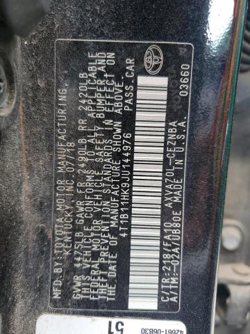 Photo 11 VIN: 4T1B11HK9JU144976 - TOYOTA CAMRY L 