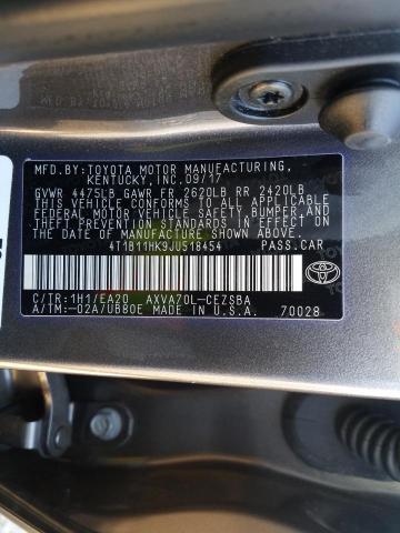 Photo 9 VIN: 4T1B11HK9JU518454 - TOYOTA CAMRY L 