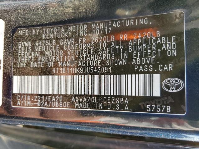 Photo 12 VIN: 4T1B11HK9JU542091 - TOYOTA CAMRY L 