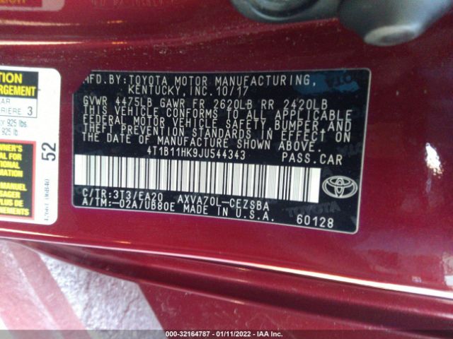 Photo 8 VIN: 4T1B11HK9JU544343 - TOYOTA CAMRY 