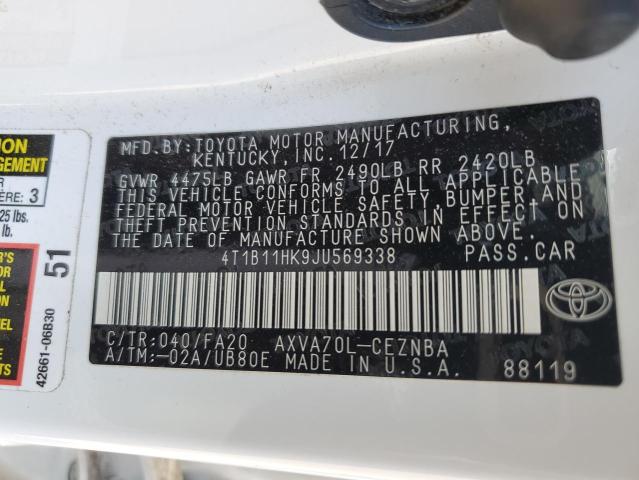 Photo 11 VIN: 4T1B11HK9JU569338 - TOYOTA CAMRY L 