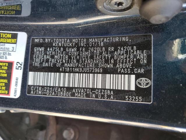 Photo 12 VIN: 4T1B11HK9JU573969 - TOYOTA CAMRY L 