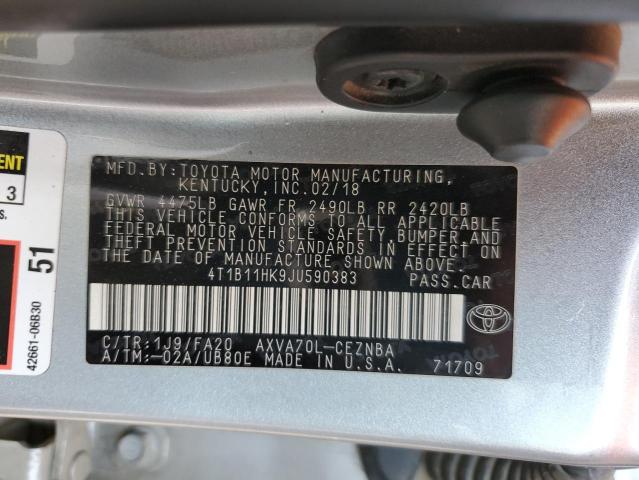 Photo 9 VIN: 4T1B11HK9JU590383 - TOYOTA CAMRY L 