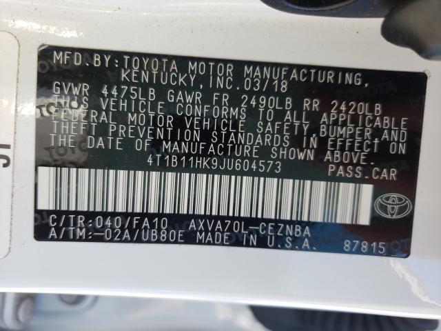 Photo 9 VIN: 4T1B11HK9JU604573 - TOYOTA CAMRY L 